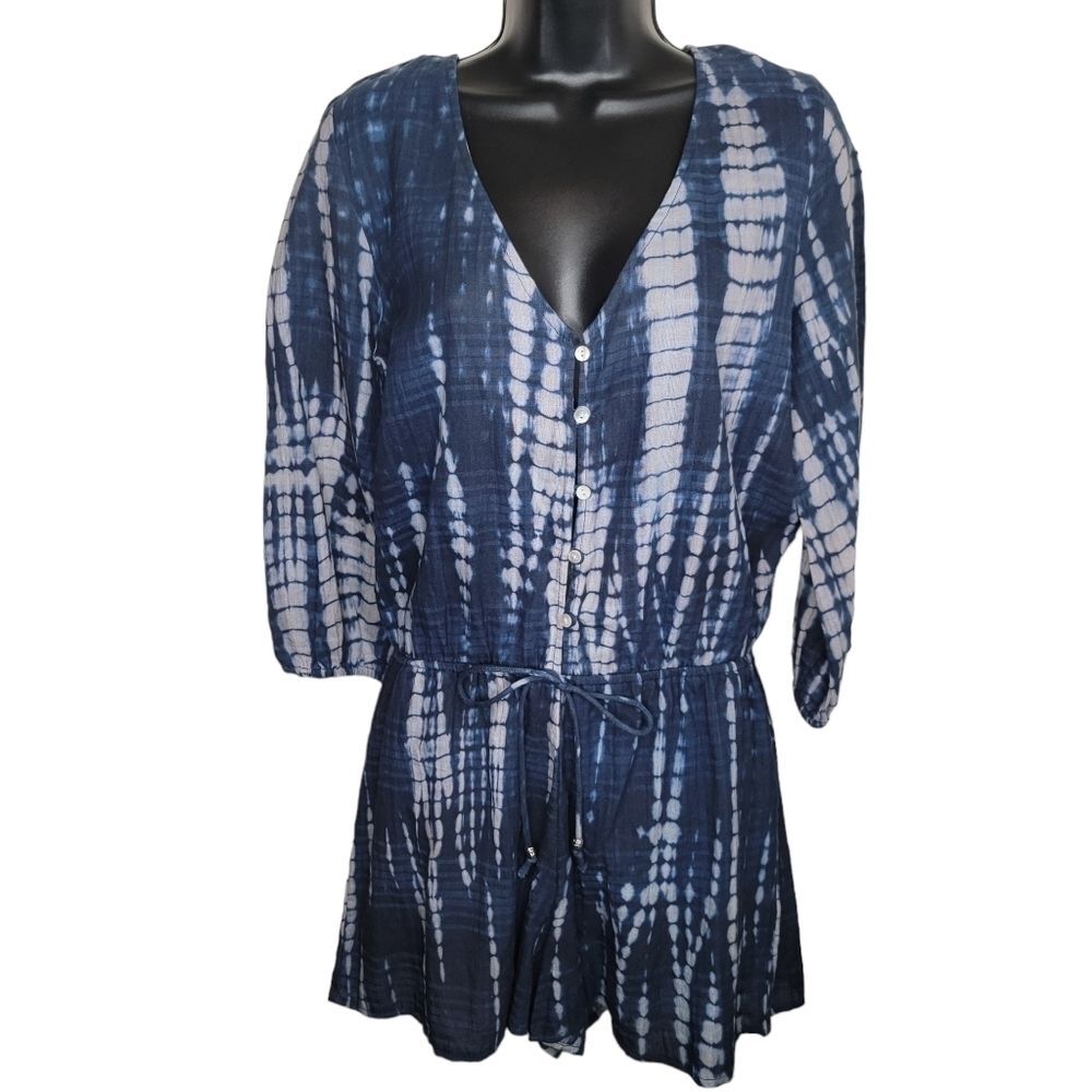 Love Stitch tie dye navy shorts Romper Medium